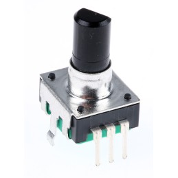 10 pcs - Bourns 24 Pulse Incremental Mechanical Rotary Encoder with a 6 mm Flat Shaft (Not Indexed), Through Hole