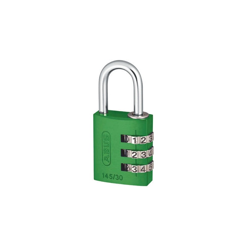 1 pcs - ABUS 145/30 Combination Weatherproof Aluminium, Steel Safety Padlock, 5mm Shackle, 30mm Body