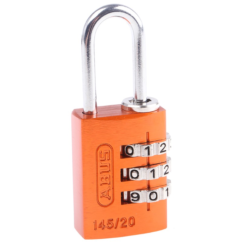 1 pcs - ABUS 145/20 Combination Weatherproof Aluminium, Steel Safety Padlock, 3mm Shackle, 20mm Body