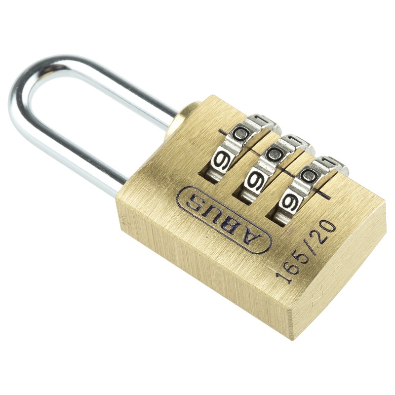 1 pcs - ABUS Combination Weatherproof Brass, Steel Combination Padlock, 3mm Shackle, 20mm Body