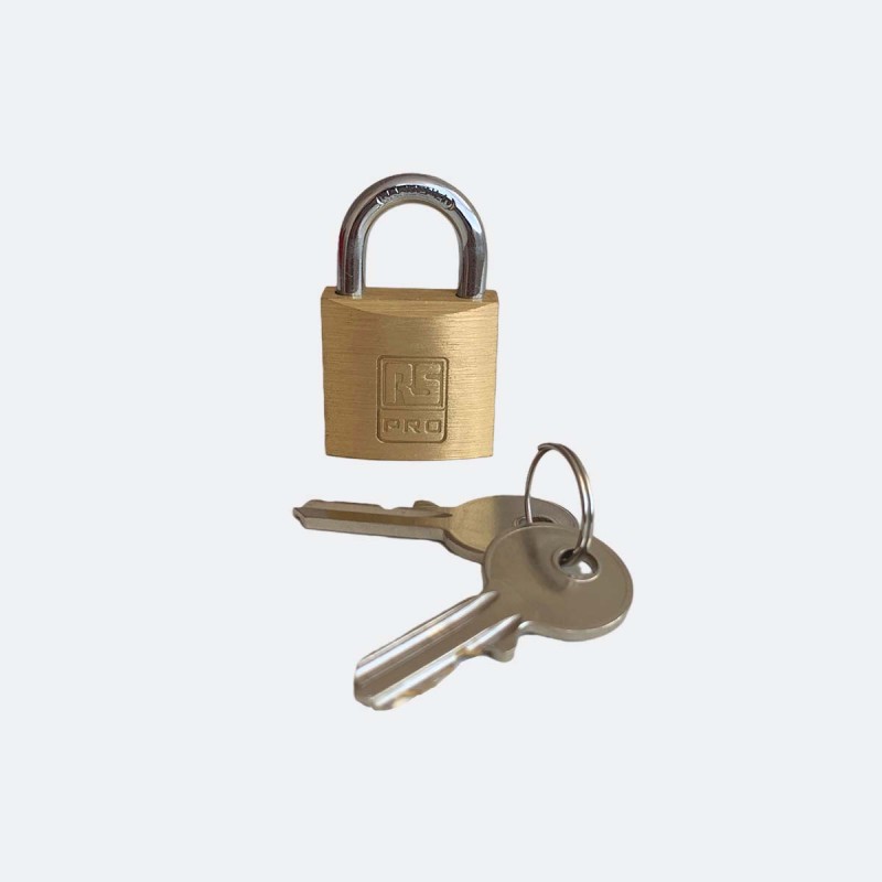 1 pcs - RS PRO Key Weatherproof Brass, Stainless Steel Padlock, Keyed Alike, 5mm Shackle, 30mm Body