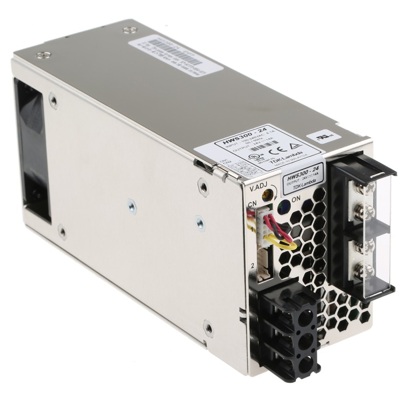 1 pcs - TDK-Lambda Switching Power Supply, HWS300-24, 24V dc, 14A, 336W, 1 Output, 120 - 330 V dc, 85 - 265 V ac