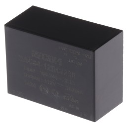 1 pcs - Recom Switching Power Supply, RAC04-12DC/230, 12V dc, 166mA, 4W, Dual Output, 80 - 264V ac Input Voltage