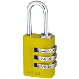 1 pcs - ABUS 145/20 Combination Weatherproof Aluminium, Steel Safety Padlock, 3mm Shackle, 20mm Body