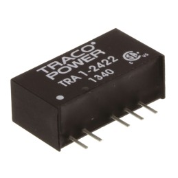 1 pcs - TRACOPOWER TRA 1 DC-DC Converter, ±12V dc/ ±42mA Output, 21.6 - 26.4 V dc Input, 1W, Through Hole, +85°C Max