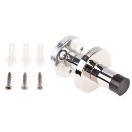 1 pcs - RS PRO Silver Stainless Steel Base-Board Door Stop, 80mm Long