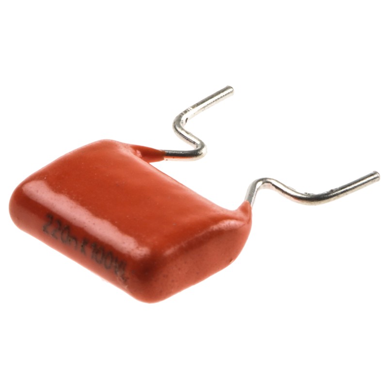 50 pcs - Vishay 368, MKT368 Polyester Film Capacitor, 63 V ac, 100 V dc, ±10%, 220nF, Through Hole