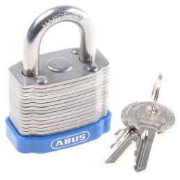 1 pcs - ABUS Key Weatherproof Steel Padlock, Keyed Alike, 6.7mm Shackle, 44mm Body