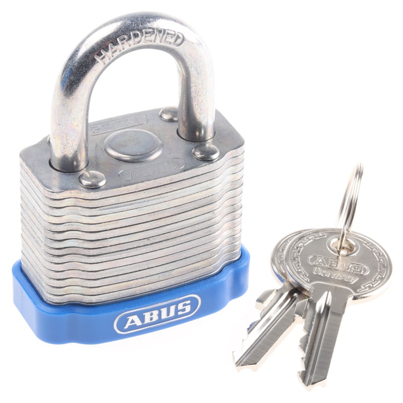 1 pcs - ABUS Key Weatherproof Steel Padlock, Keyed Alike, 6.7mm Shackle, 44mm Body