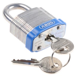 1 pcs - ABUS Key Weatherproof Steel Padlock, Keyed Alike, 6.7mm Shackle, 44mm Body