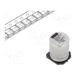 1 pcs x PANASONIC - EEVEB2W2R2Q - Capacitor: electrolytic, SMD, 2.2uF, 450VDC, Ø10x13.5mm, ±20%, G13