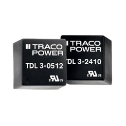 1 pcs - TRACOPOWER TDL 3 DC-DC Converter, 5V dc/ 600mA Output, 9 - 18 V dc Input, 3W, Through Hole, +80°C Max Temp -40°C