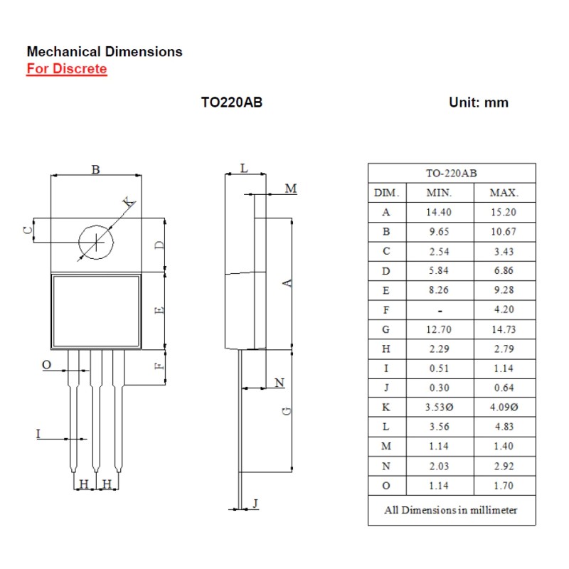 10 pcs - DiodesZetex S12M15600B, Thyristor 600V, 12A