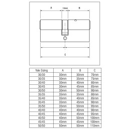 1 pcs - YALE Euro Cylinder Lock