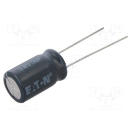 1 pcs x EATON ELECTRONICS - HS1016-3R8306-R - Supercapacitor, THT, 30F, 3.8VDC, ±20%, Body dim: Ø10.5x18mm, 550mΩ