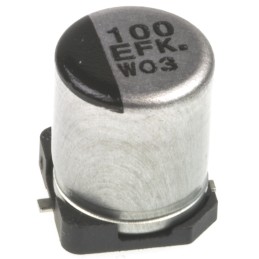 100 pcs - Panasonic 100μF Aluminium Electrolytic Capacitor 25V dc, Surface Mount - EEEFK1E101XP