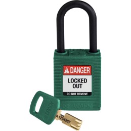 1 pcs - Brady Key Weatherproof Nylon Padlock, 6.4mm Shackle, 38mm Body