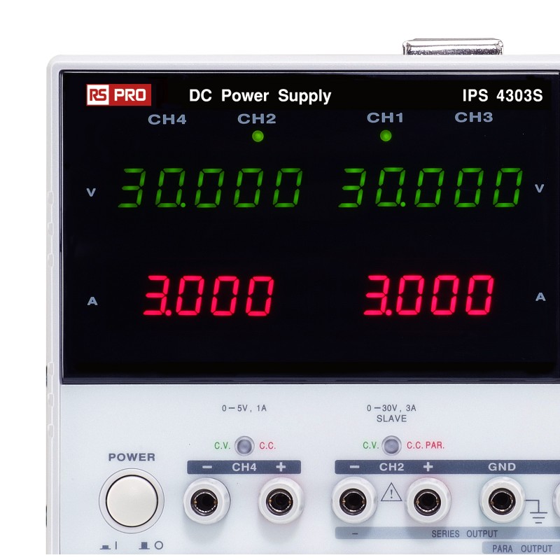 1 pcs - RS PRO Digital Bench Power Supply, 0 - 30V, 1A, 4-Output, 195W