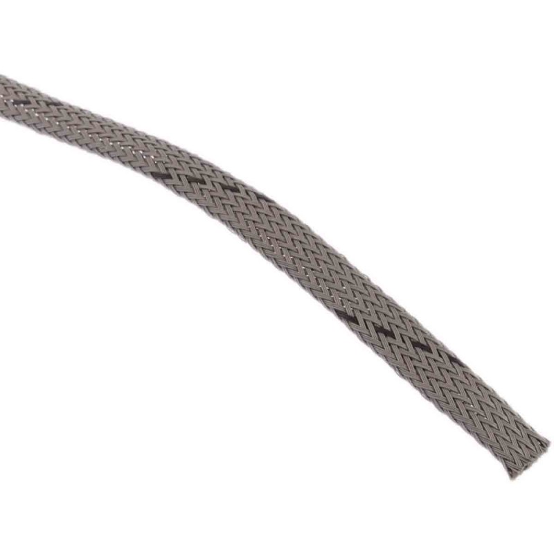 10 pcs - HellermannTyton Expandable Braided PET Grey Cable Sleeve, 5mm Diameter, 10m Length