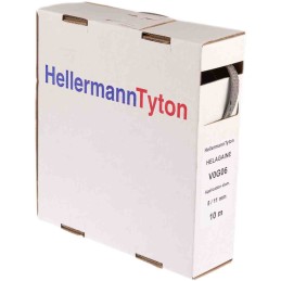 10 pcs - HellermannTyton Expandable Braided PET Grey Cable Sleeve, 5mm Diameter, 10m Length