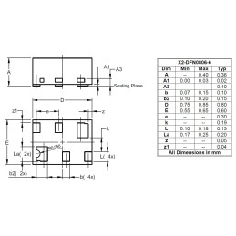25 pcs - N-Channel MOSFET, 400 mA, 30 V X2-DFN0806-6 Diodes Inc DMN31D5UDAQ-7B