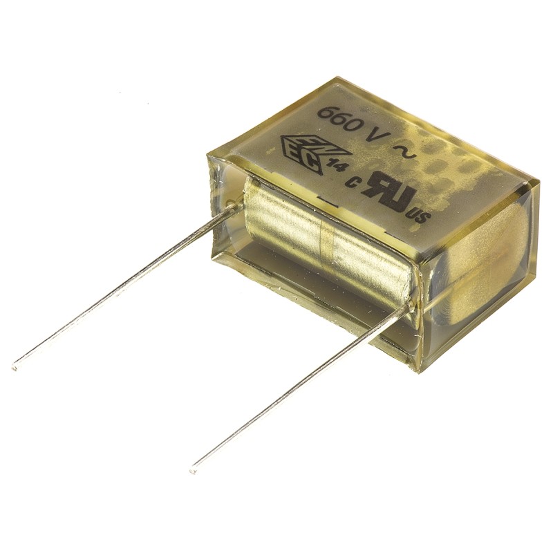 50 pcs - KEMET PME261 Paper Capacitor, 660 V ac, 1500V dc, ±20%, 100nF, Through Hole