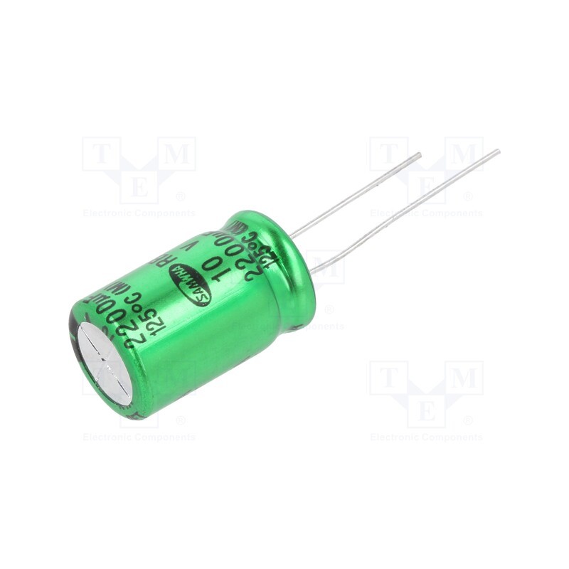 2 pcs x SAMWHA - RB1A228M12020PH - Capacitor: electrolytic, THT, 2200uF, 10VDC, Ø12.5x20mm, ±20%