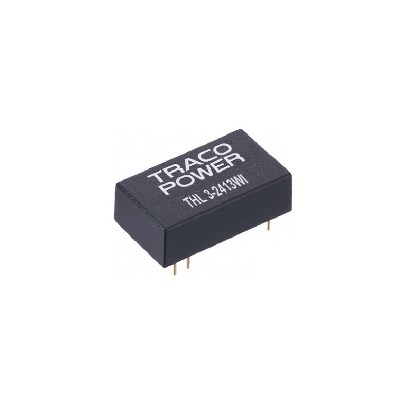 1 pcs - TRACOPOWER THL 3WI DC-DC Converter, ±5V dc/ ±300mA Output, 18 - 75 V dc Input, 3W, Through Hole, +85°C Max Temp