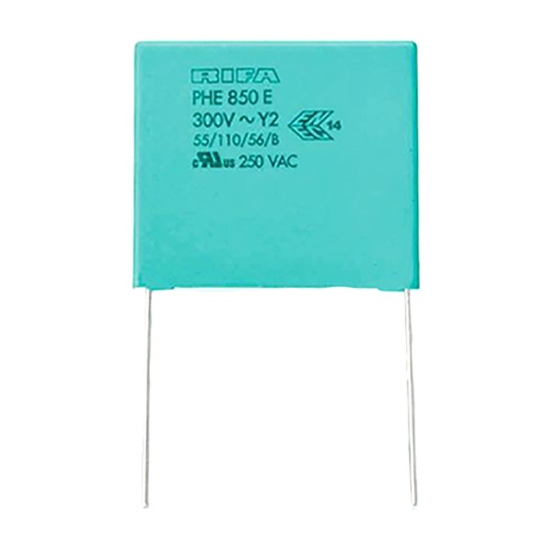 50 pcs - KEMET PHE850 Metallised Polypropylene Film Capacitor, 1.25 kV dc, 300 V ac, ±20%, 1μF, Through Hole
