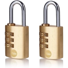 1 pcs - YALE Combination Brass, Steel Combination Padlock, 3mm Shackle, 23mm Body