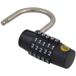 1 pcs - YALE Combination Combination Padlock, 7mm Shackle, 69mm Body