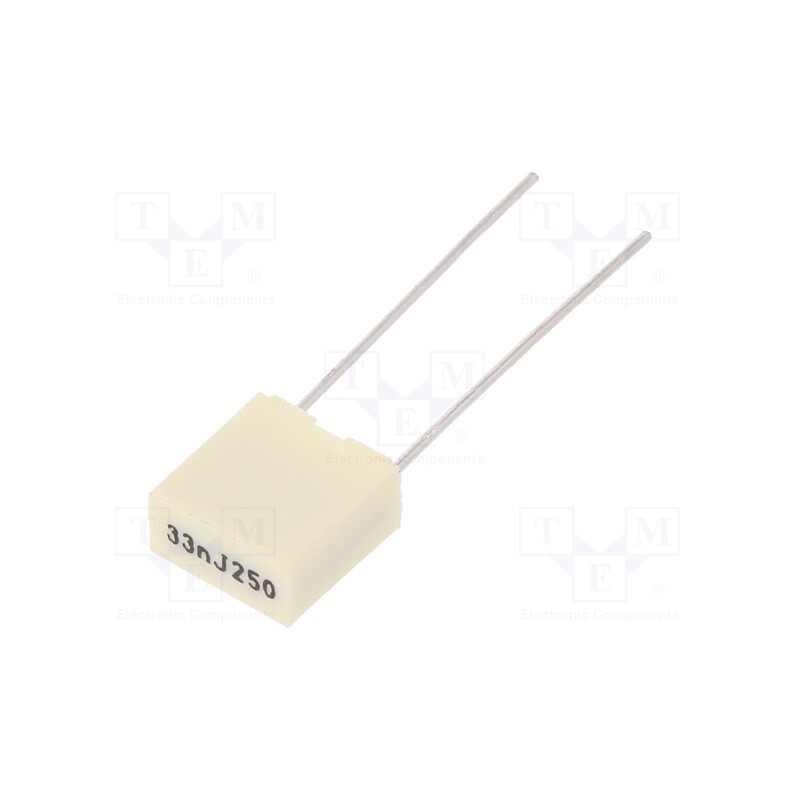 2 pcs x KEMET - R82IC2330Z350J - Capacitor: polyester, 33nF, 160VAC, 250VDC, 5mm, ±5%, 7.2x3.5x7.5mm