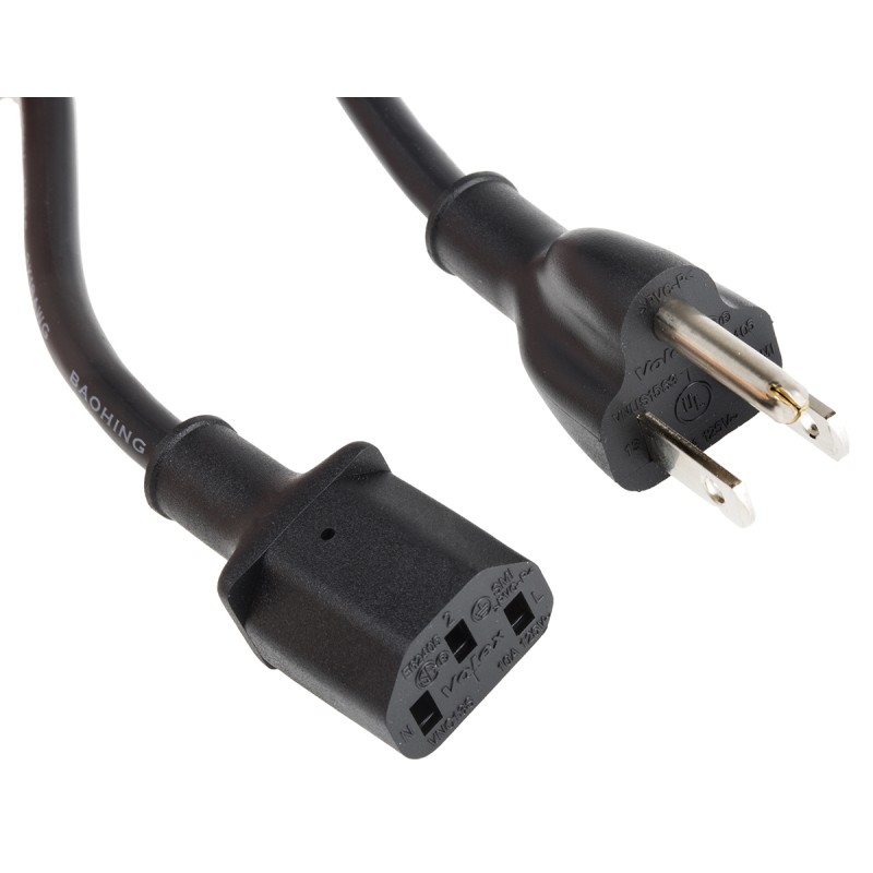 1 pcs - RS PRO IEC C13 Socket to Type B US Plug Plug Power Cord, 1m