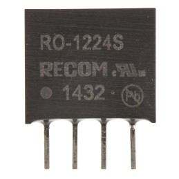 1 pcs - Recom RO DC-DC Converter, 24V dc/ 42mA Output, 10.8 - 13.2 V dc Input, 1W, Through Hole, +85°C Max Temp -40°C