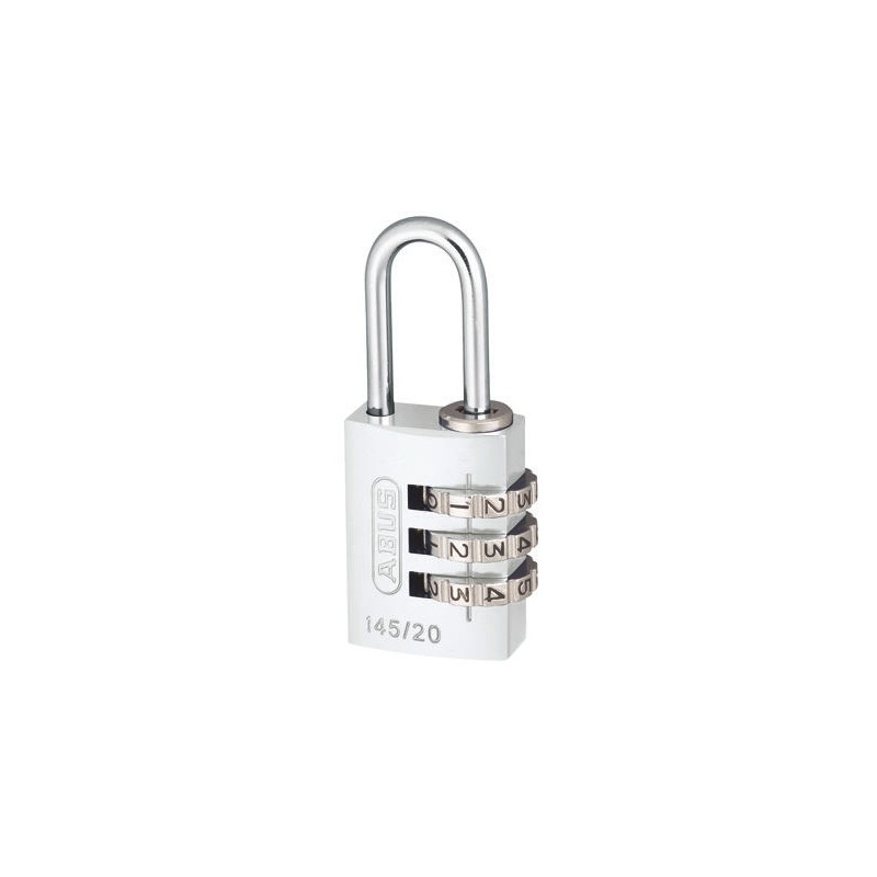 1 pcs - ABUS 145/20 Combination Weatherproof Aluminium, Steel Safety Padlock, 3mm Shackle, 20mm Body