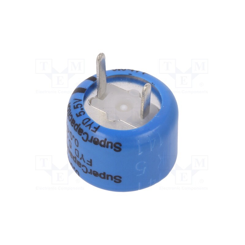 1 pcs x KEMET - FYD0H473ZF - Supercapacitor, THT, 0.047F, 5.5VDC, -20÷80%, Pitch: 5.08mm, 220Ω