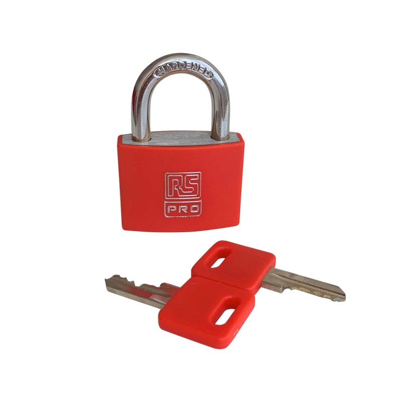1 pcs - RS PRO Key Aluminium, Steel Padlock, Keyed Alike, 6mm Shackle, 43mm Body