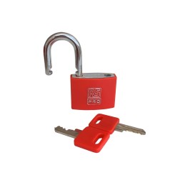 1 pcs - RS PRO Key Aluminium, Steel Padlock, Keyed Alike, 6mm Shackle, 43mm Body