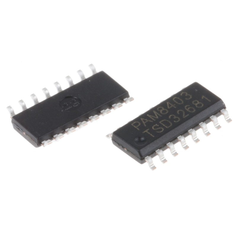 10 pcs - DiodesZetex,Audio1.8W, 16-Pin SOP PAM8403DR