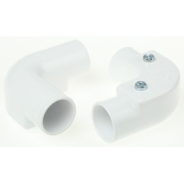 10 pcs - Schneider Electric Inspection Elbow, Conduit Fitting, 20mm Nominal Size, uPVC, White