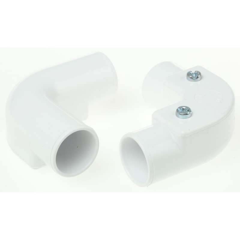 10 pcs - Schneider Electric Inspection Elbow, Conduit Fitting, 20mm Nominal Size, uPVC, White