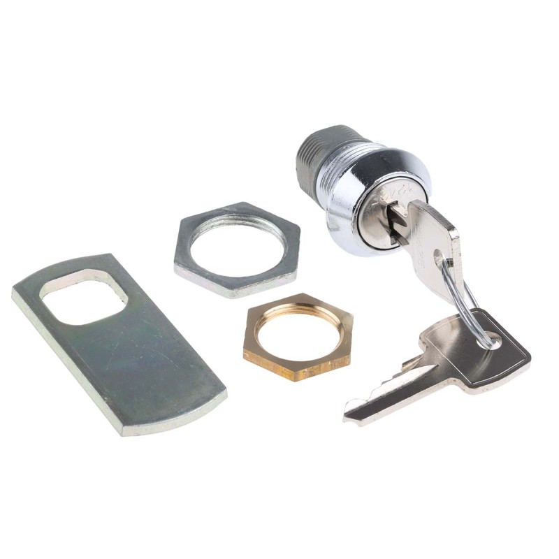 1 pcs - Euro-Locks a Lowe & Fletcher group Company Camlock, 13mm Panel-to-Tongue, 20.1 x 17.6mm Cutout, Key Unlock