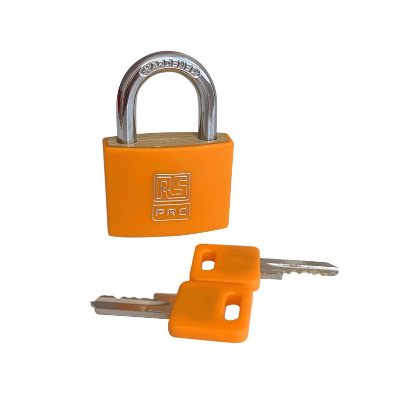 1 pcs - RS PRO Key Padlock, Keyed Alike, 6mm Shackle, 40mm Body