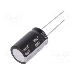 1 pcs x PANASONIC - EEUEB2G330 - Capacitor: electrolytic, THT, 33uF, 400VDC, Ø16x25mm, Pitch: 7.5mm