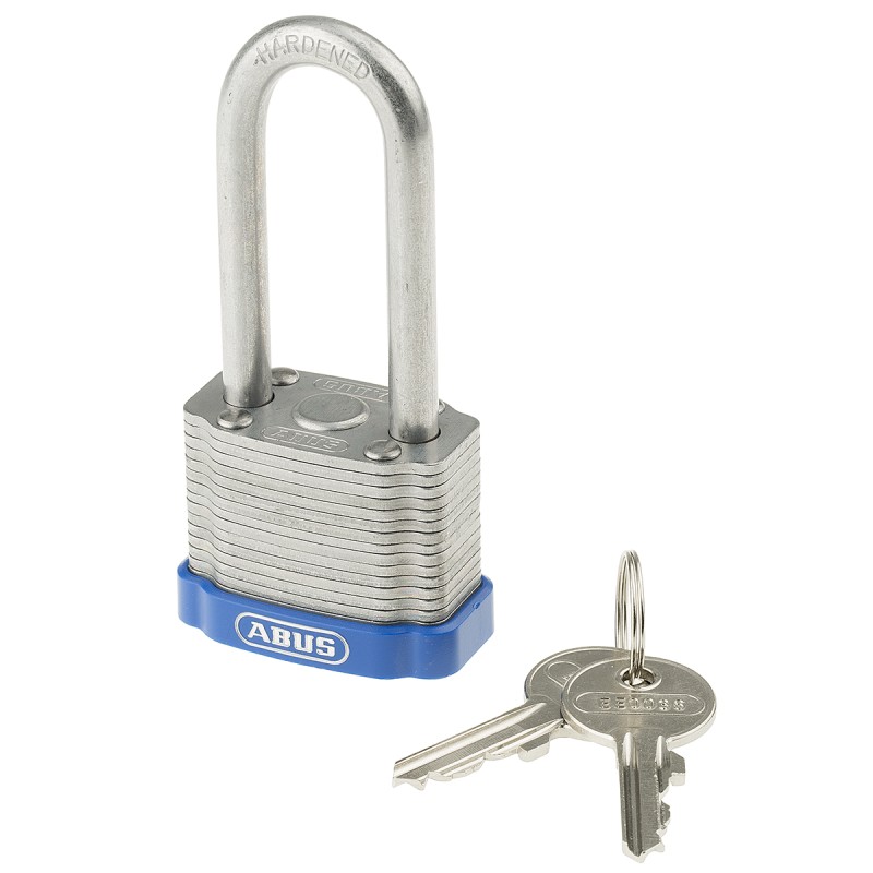 1 pcs - ABUS Key Weatherproof Steel Padlock, Keyed Alike, 6.7mm Shackle, 44mm Body