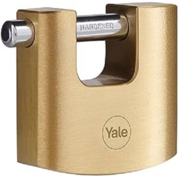 1 pcs - YALE Padlock Brass Padlock, 9mm Shackle, 60mm Body
