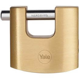 1 pcs - YALE Padlock Brass Padlock, 9mm Shackle, 60mm Body