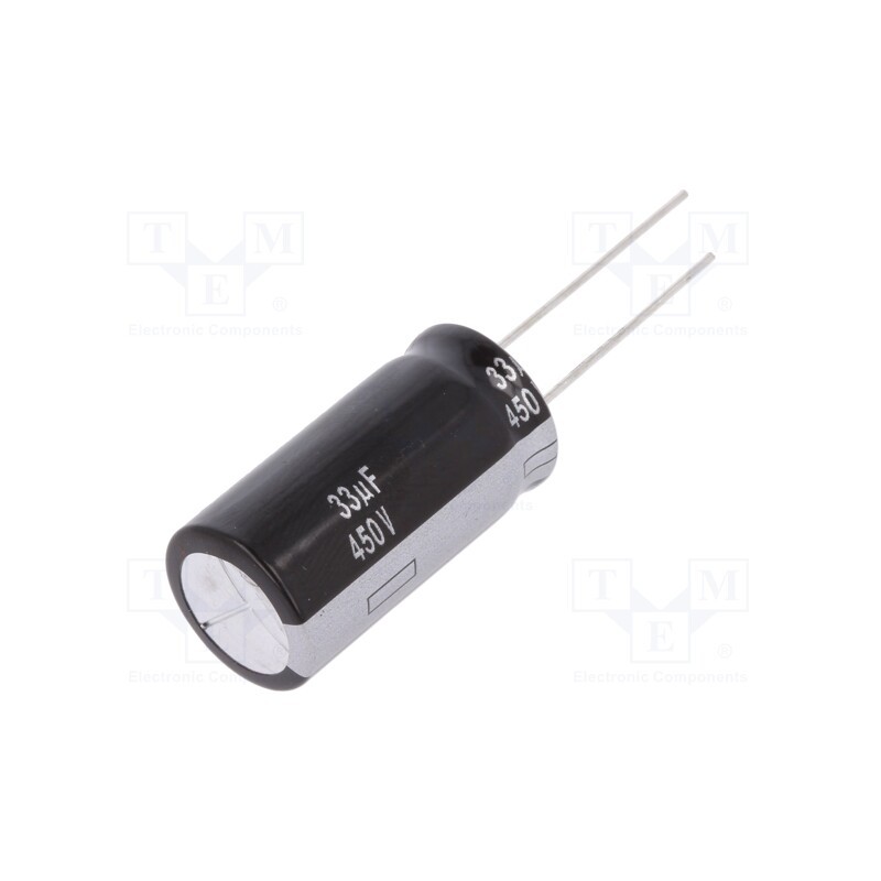 1 pcs x PANASONIC - EEUEB2W330 - Capacitor: electrolytic, THT, 33uF, 450VDC, Ø16x31.5mm, ±20%, 5000h