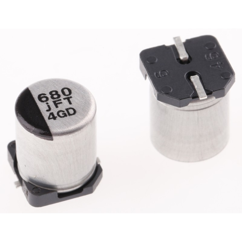 50 pcs - Panasonic 680μF Aluminium Electrolytic Capacitor 6.3V dc, Surface Mount - EEEFTJ681XAP