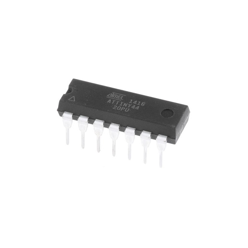 5 pcs - Microchip ATTINY44-20PU, 8bit AVR Microcontroller, ATtiny44, 20MHz, 4 kB Flash, 14-Pin PDIP